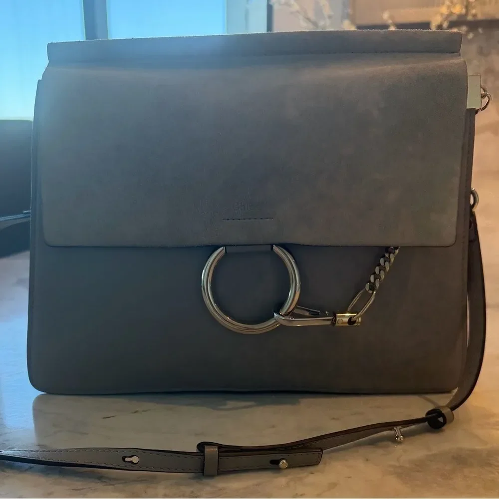 Chloe Leather and Suede Shoulder or Crossbody Handbag